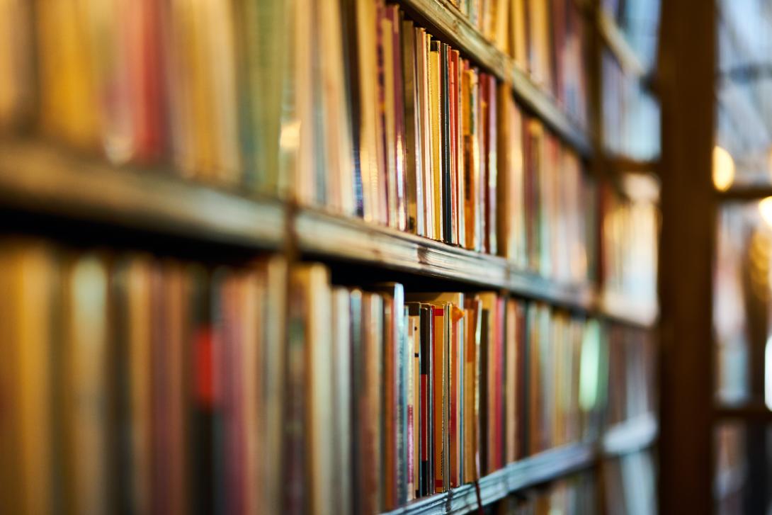 Estante de libros Foto de Engin Akyurt: https://www.pexels.com/es-es/foto/fotografia-de-enfoque-selectivo-de-estanteria-de-madera-marron-2952871/